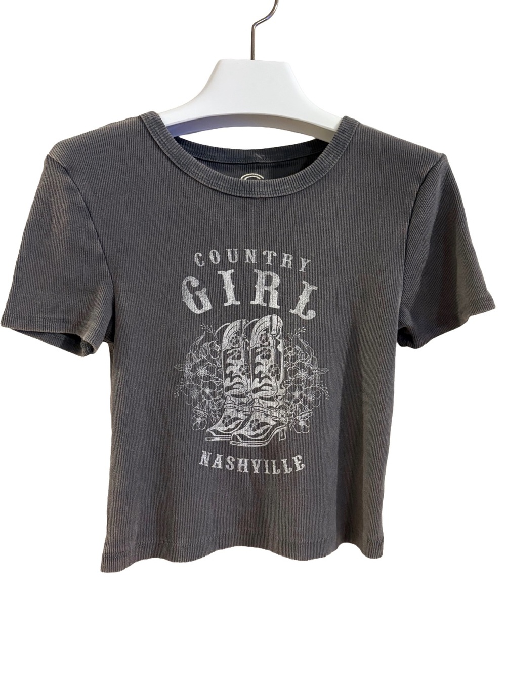 NWT Women’s Social Culture Nashville Ribbed Cotton Tee, Size M